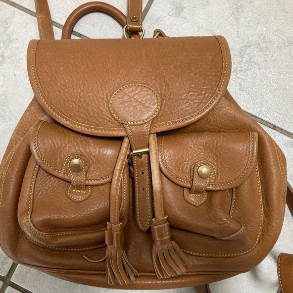 Vintage Dooney & Bourke Canyon Tan Leather Convertible Mini Backpack MADE in USA - Picture 6 of 9